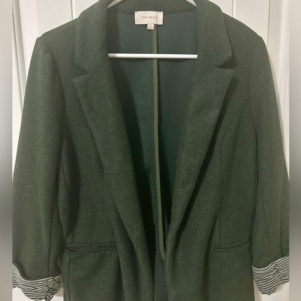 Olive Green Blazer Jacket - Picture 2 of 5
